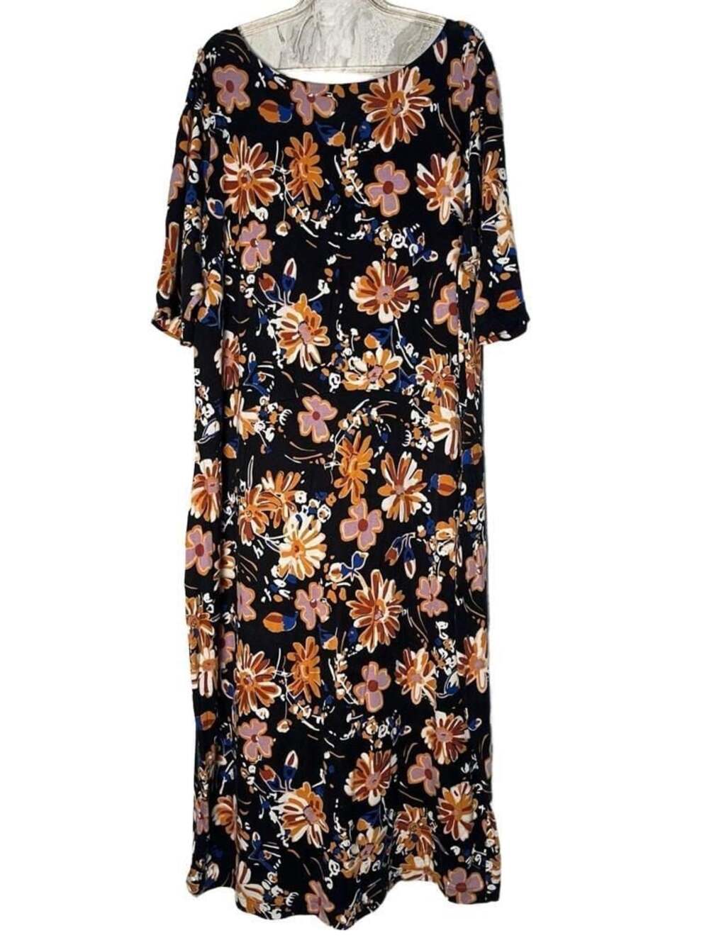 G.I.L.I. Got It Love It Floral Print Short Sleeve Midi Dress